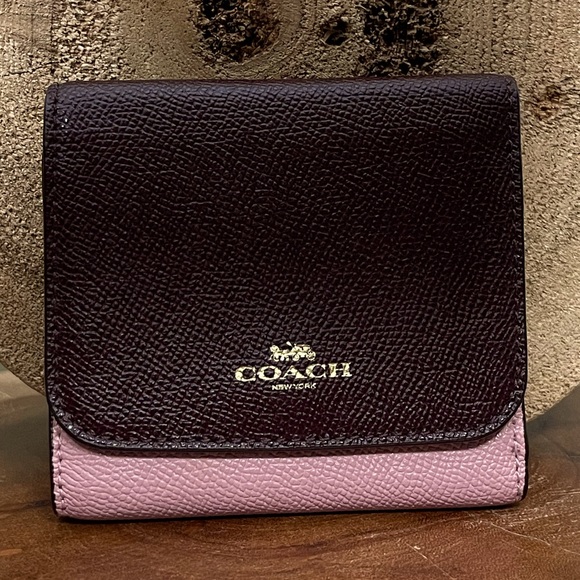 RARE COLOR COACH SMALL TRIFOLD WALLET IN GEOMETRIC COLORBLOCK - Picture 3 of 14